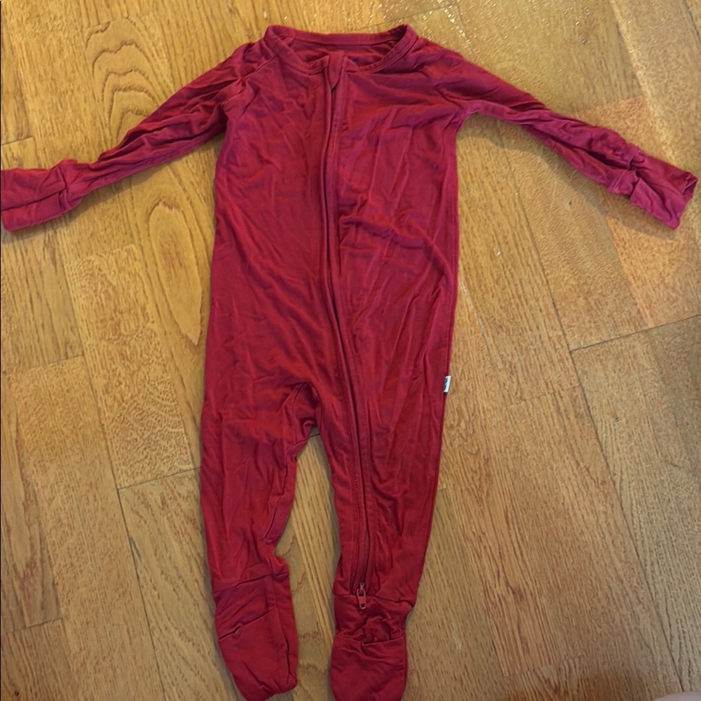 Little Sleepies Solid Red Zippies